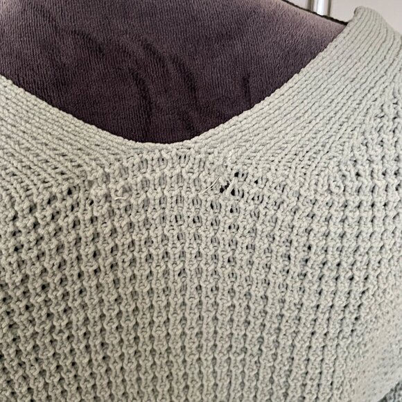 Moon & Madison Light Sage Green V-Neck Button-Up Knit Sweater Womens Size L - Picture 4 of 6